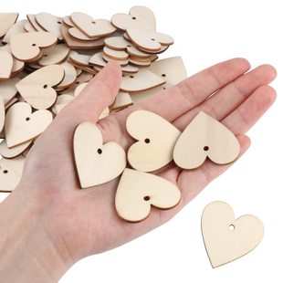 Wooden Heart Hanging Decorative Love Shape Small Wooden Pieces DIY Handmade Material Love Shape Wooden Heart Shape Wooden Pendant