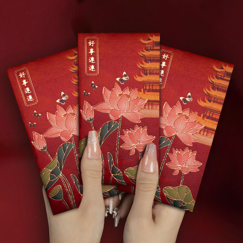 Lian Nian Youyu 香港版高級赤い封筒新しい新年の赤い封筒バッグクリエイティブ新年の赤い封筒工場卸売|undefined