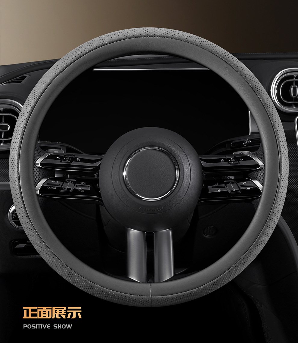 New car steering wheel cover for women, suitable for all seasons, made of leather, cute, non-slip, sweat-absorbent, breathable, cross-border wholesale