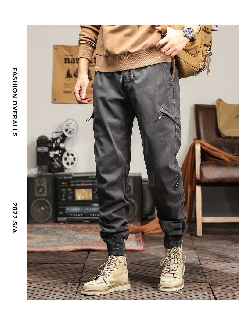 Men's Clothes Cargo Casual Pants Men's Autumn And Winter Fashion Brand Handsome Bundle Feet Multi-pocket Long Pants Men's Pants Wholesale_viptrois.com
