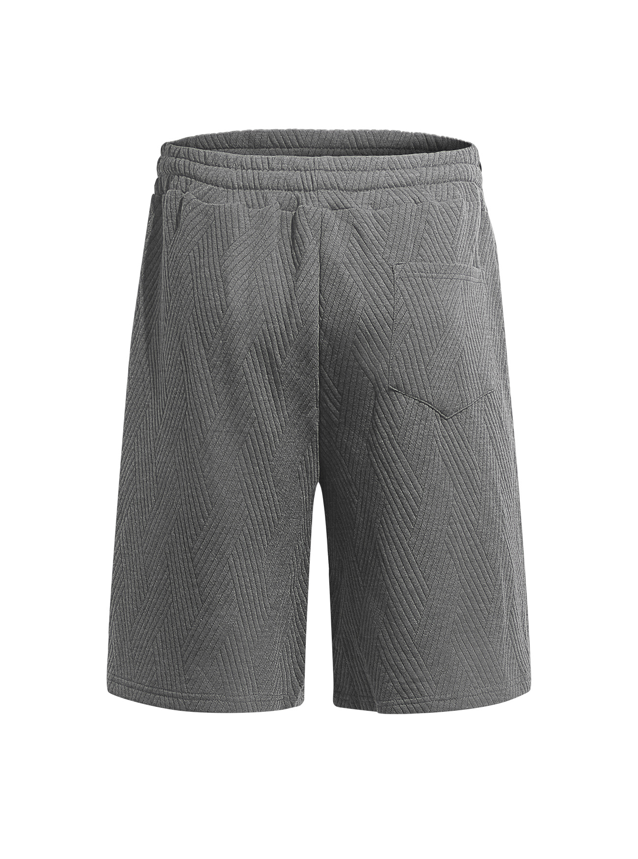Monochrome Man- Cross-Border Solid Color Jacquard Knitted Hooded Sleeveless European And American Casual Sports Vest Shorts Set_viptrois.com