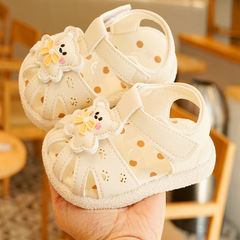 Baby girl shoes summer new walking shoes for 1-2 year old infants, soft sole anti-slip beginner sandals