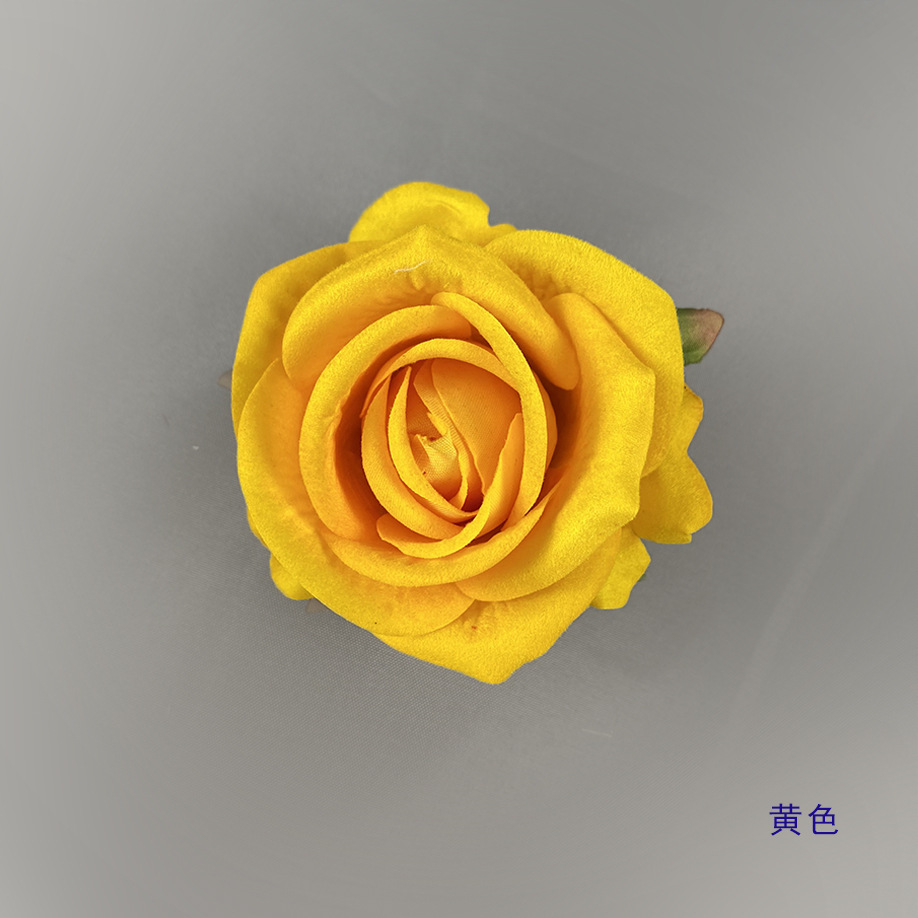Simulación mini tela de terciopelo de diámetro de 7cm de rosa de alta simulación de cabeza de flor flor flor de pared flor de muñeca flor