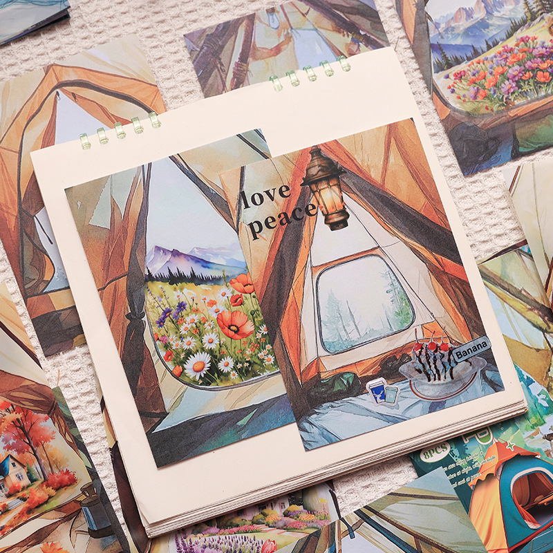 Montaña lejos cuenta sombra transparente pegatinas impermeables pet diy diario paisajismo pegatinas decorativas retro y pegatinas de papel