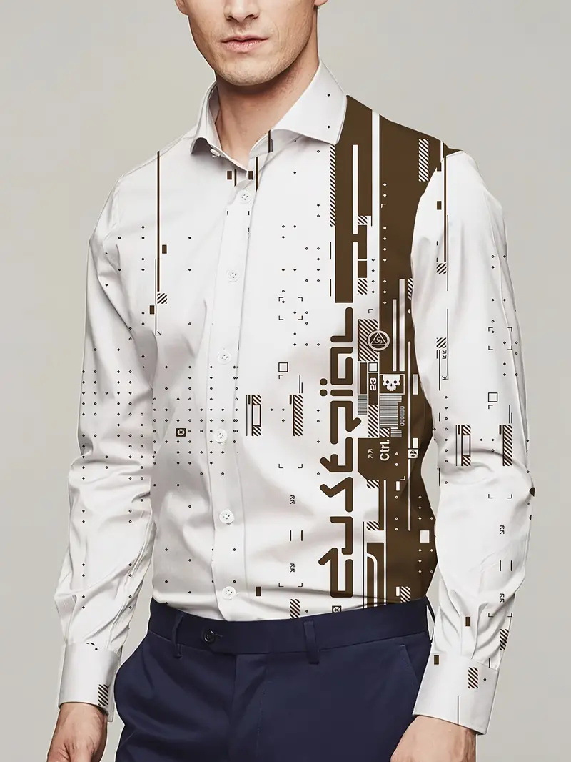 Productos europeos American Cross-border 2025 nueva tendencia de la moda casual todo fósforo cool guapo camisa de manga larga MB12