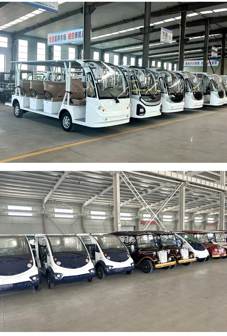 Electric sightseeing vehicle for tourist attractions, hotel shuttle and reception vehicle, campus patrol and transfer vehicle, electric sightseeing vehicle