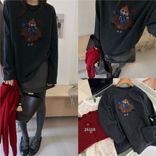 韩国入冬~爱心小雪人保暖半高领软糯德绒长袖T恤女宽松中长打底衫