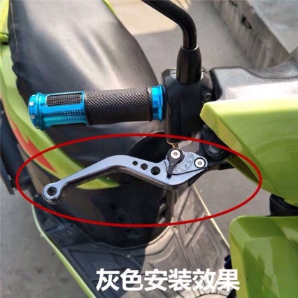 Freno de disco delantero y trasero de coche eléctrico, manija de mano, motocicleta modificada, motocicleta eléctrica, imitación de Fuxi, fuego fantasma, freno, cuernos, cuernos ajustables
