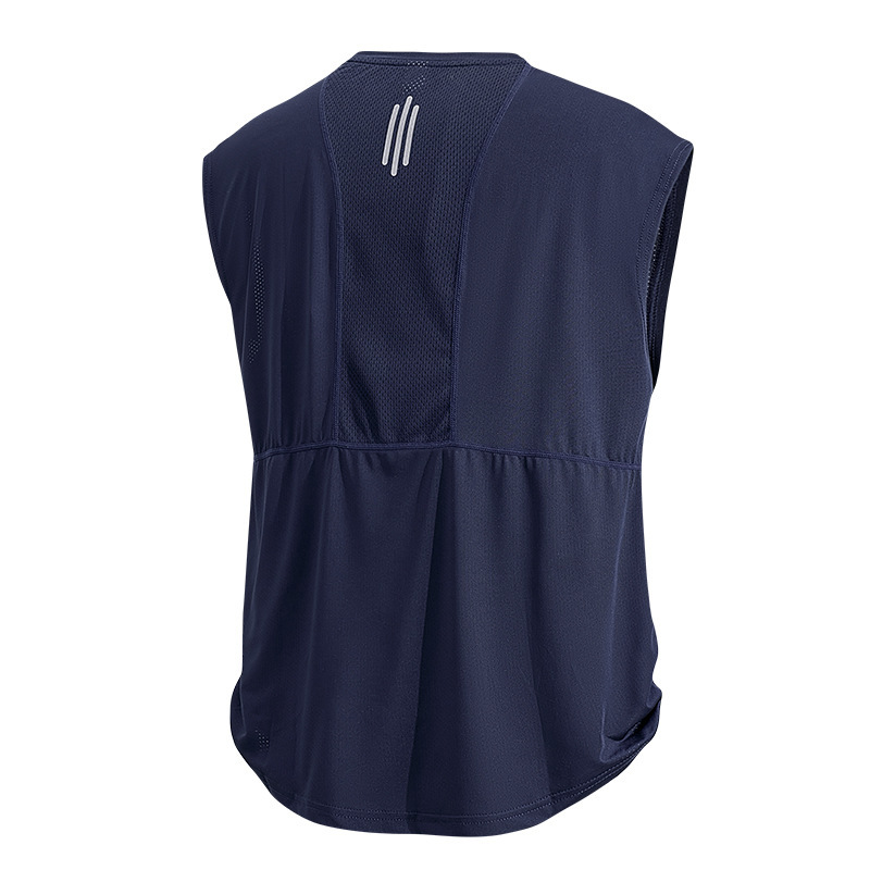 アイスシルクノースリーブメンズ Tシャツ夏薄型通気性ベストフィットネスランニングトレーニング服ベストスポーツアンダーシャツ|undefined
