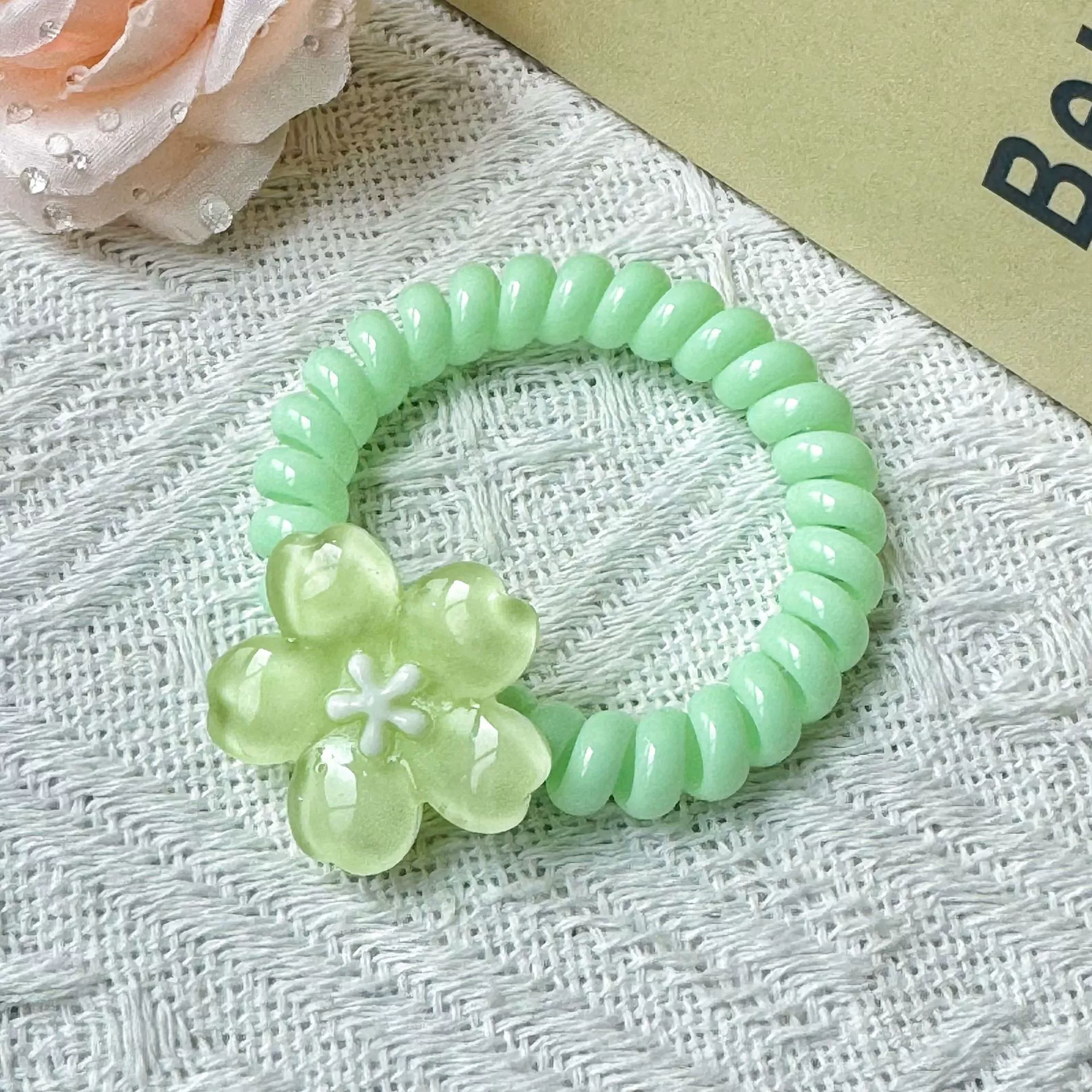 Заколка для волос Jelly Cherry Blossom, смоляная боковая клипса, 6 см, пастельные цвета