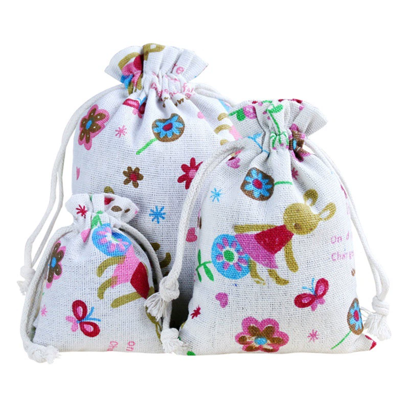 Фабрика сделала небольшую хлопковую сумку, Хлопковая Сумка, Хлопковая сумка с веревкой, холст, цветная Хлопковая сумка, сумка для хранения ювелирных изделий