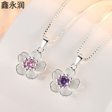 清新玫瑰花朵手工樱可爱桃花吊坠 女士吊坠饰品日韩项饰品 厂家批