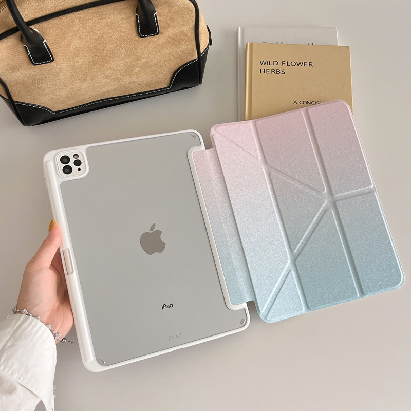Suitable for 2026Ipad12Th Generation Protective Case Y-Fold Gradient Color Air8 Acrylic 11inch Anti-Fall Mini7 Tablet Case