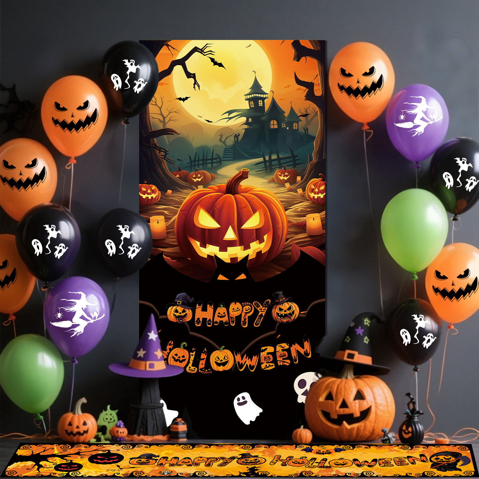 Globos de Látex Estampados de Halloween de 12 Pulgadas de Látex para Fiestas