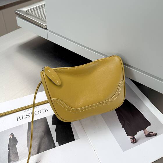 Top Layer Cowhide Shoulder Crossbody Bag Women's Large Capacity Fashionable All-match Characteristic Large Capacity Shell Bag Soft Genuine Leather Zipper