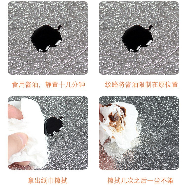 Aixin papel de aluminio plata naranja cáscara patrón a prueba de humedad estera del Gabinete papel pintado de alta temperatura resistente cocina azulejo creativo pegatinas a prueba de aceite