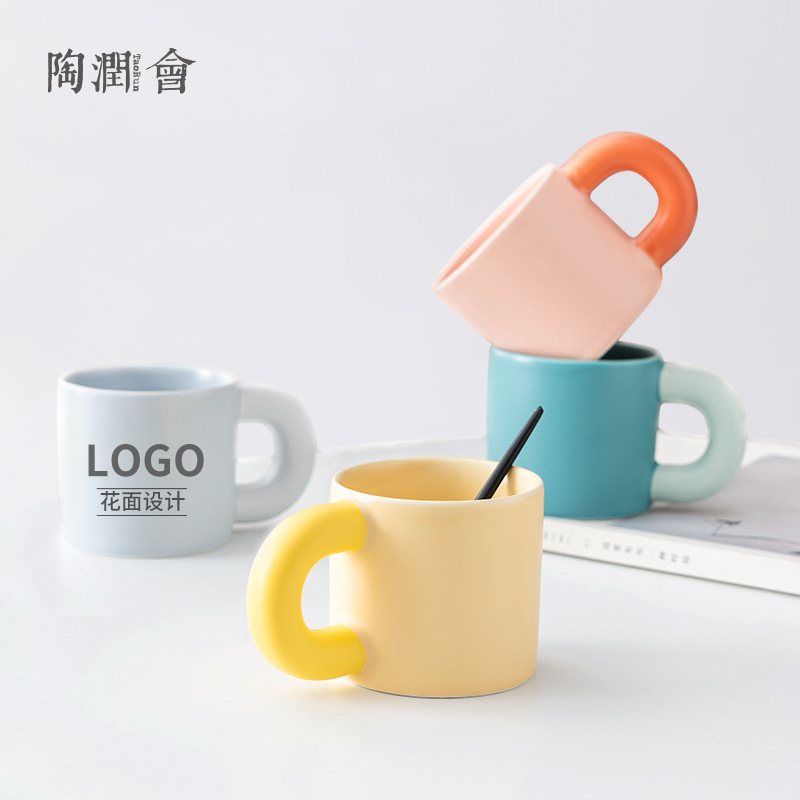 Hermoso mango de grasa taza de agua taza de regalo taza de agua taza de café taza de cerámica personalizada taza