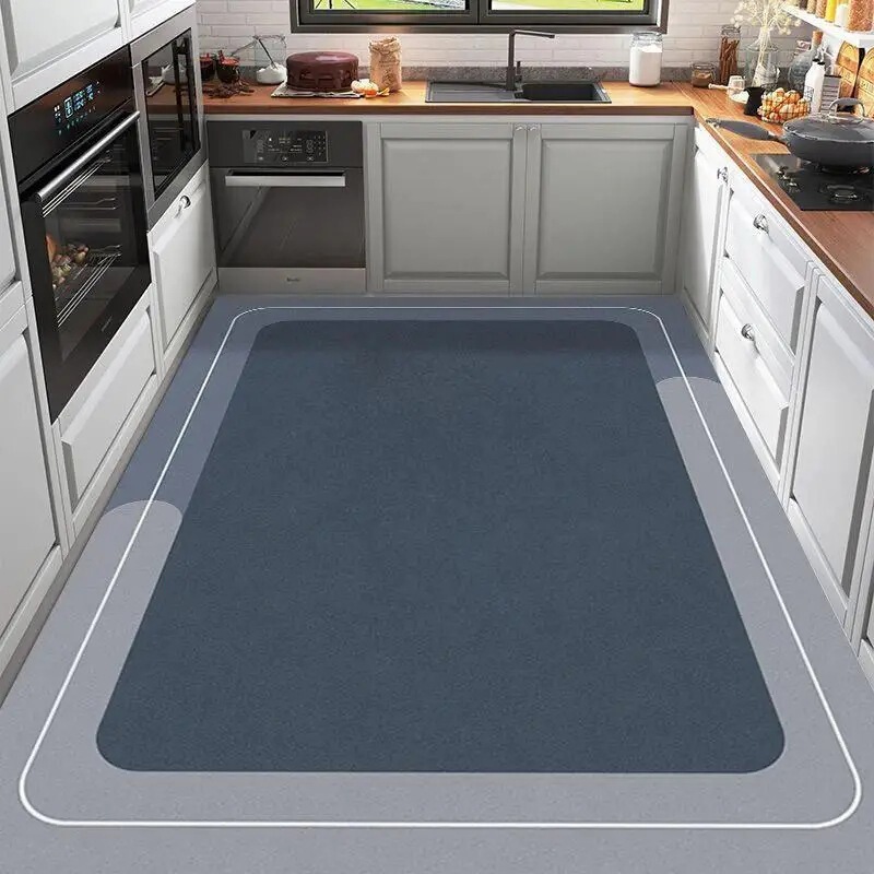 Kitchen floor mat modern simple wind crystal velvet floor mat full shop large size absorbent quick-drying anti-slip mat a generation of hair