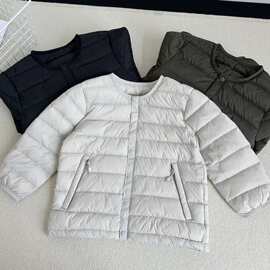 儿童2025秋冬轻薄羽绒服无领内胆外穿90白鸭绒男童女童宝宝内搭潮