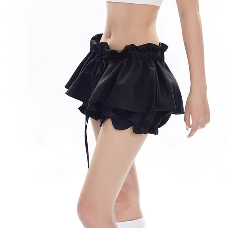 Ballet Style Ruffled Low Waist Half Skirt Summer Hot Girl Sexy Umbilical Drawstring Stretch Waist A- Line Short Skirt for Women Ballet Style Ruffled Low Waist Half Skirt Summer Hot Girl Sexy Umbilical Drawstring Stretch Waist A- Line Short Skirt for Women