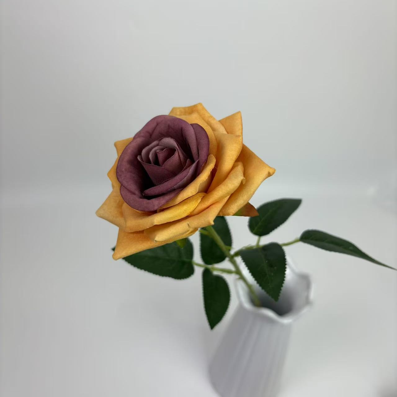 Simulación de una sola tela de terciopelo gran cuerno Mei en el hogar decoración de boda decoración de fotografía de San Valentín decoración de pared de flores