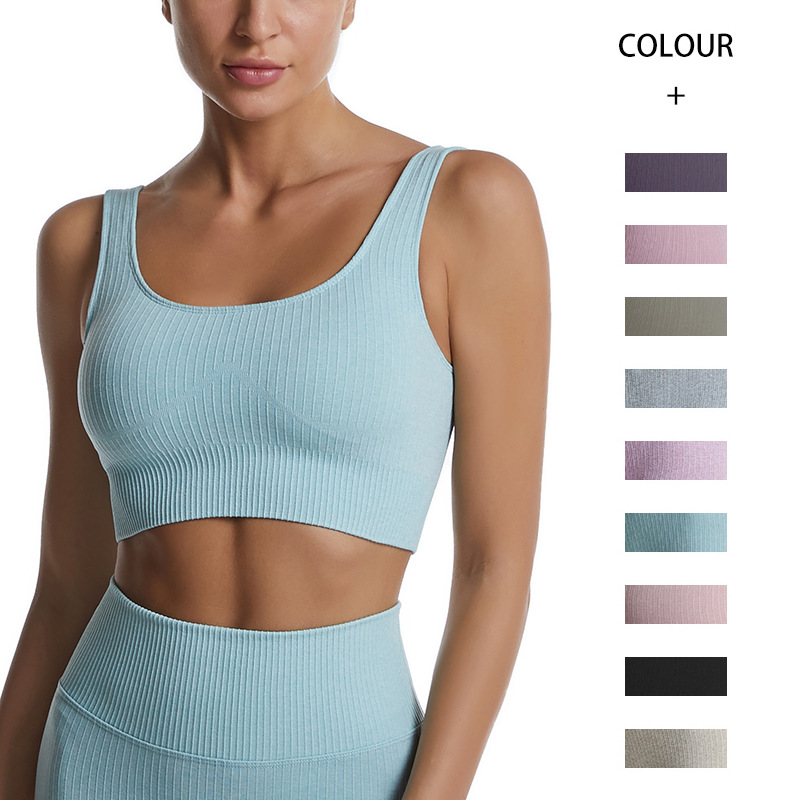 Amazon Sports Running Shockproof Bra Fitness Yoga Vest Gather Beauty Back Underwear to Customize