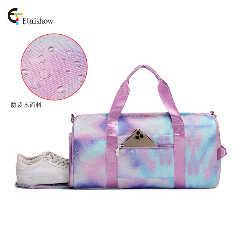 Bolsa de viaje al por mayor de fábrica transfronteriza de gran capacidad impermeable graffiti impresión natación fitness bolsa de deporte bolsa de viaje