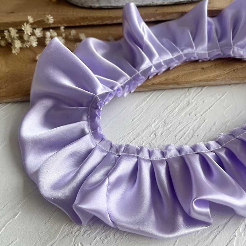 Doble capa de nieve púrpura con accesorios de encaje pleja de lótus borde cuello puño ropa hecha a mano DIY material