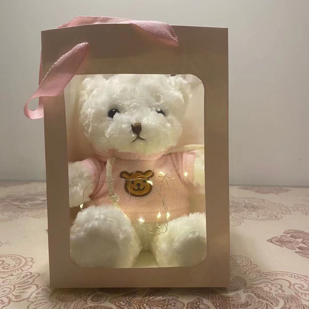 Flash Oso de Peluche de peluche de juguete con luz Oso muñeca caja de regalo muñeca de trapo oso muñeca regalo para niñas regalo de cumpleaños