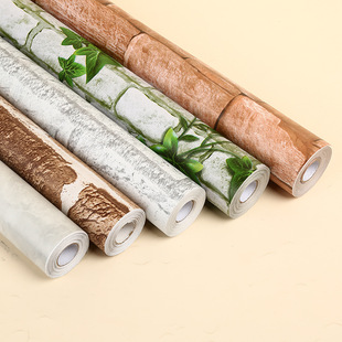 Cross-Border Self-Adhesive Pvc Retro Dormitory Wallpaper 3D Wallpaper Self-Adhesive Wholesale Bedroom Brick Pattern Stereo Background Wall Customization