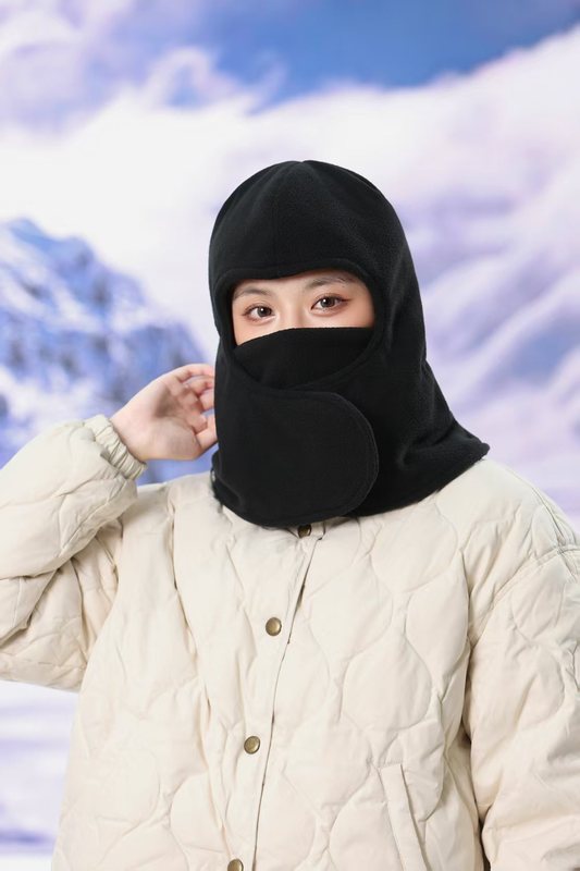 户外防风秋冬帽子男女保暖口罩骑行帽防风防寒加厚抓绒帽滑雪头套|undefined