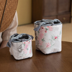 布袋收納主人杯袋旅行便攜茶杯加厚收納袋織錦茶壺布藝布包快客杯