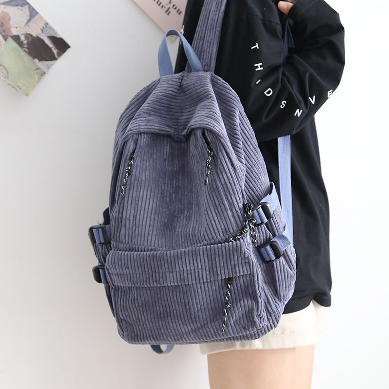 2026 New Corduroy Backpack for Female Middle and High School Students, Korean Style Versatile College Student Travel Backpack for Women 2026 New Corduroy Backpack for Female Middle and High School Students, Korean Style Versatile College Student Travel Backpack for Women