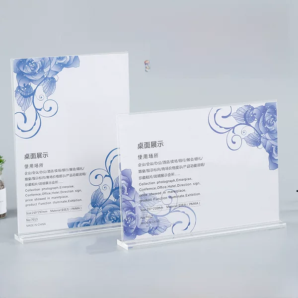 Acrylic Table Card Custom Wine Price Tag Information Display Card Desktop Stand Display Stand Table Sign Inner Page Customization