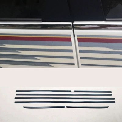 Steel, Default Option, Şüşə kənarı xromları/moldingləri - 10-20-prado-lower-window-6-pieces-of-black-titanium-wide-glue
