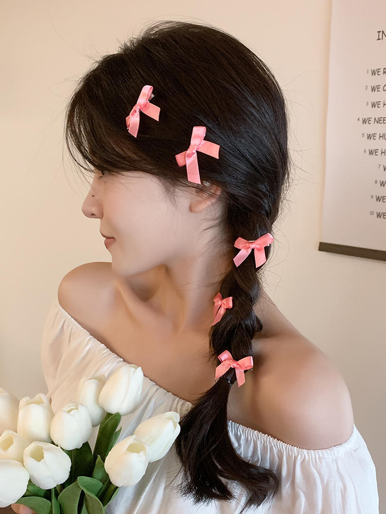 8g Weight Hair Clip Hair Accessories Type 1 Piece Quantity Holiday, Daily Occasion Bow Knot Pattern Women's Gender Sweet, Simple Style Style Women's Sweet Simple Style Bow Knot Cloth Hair Clip 1