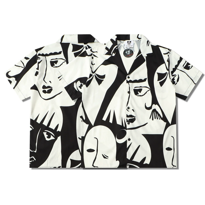 Mask, summer shirt, European style, for beloved, loose fit, with short sleeve