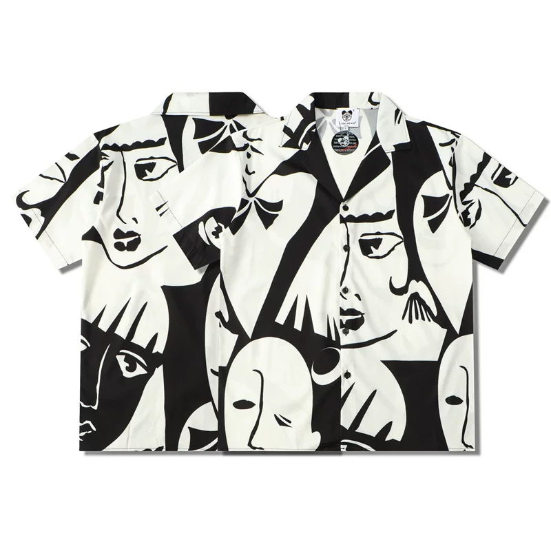 Mask, summer shirt, European style, for beloved, loose fit, with short sleeve