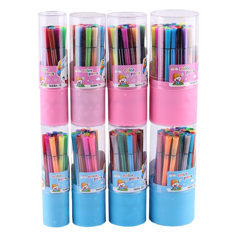 1 pluma de acuarela lavable 12 colores 24 colores cepillo de jardín de infantes 36 colores pintado a mano traje de pintura de pluma de color de gran capacidad