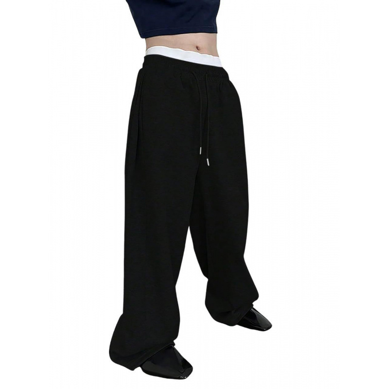 2025 ヨーロッパとアメリカの Amazon tk メンズ スウェットパンツ ウエスト巾着 ストレート ワイドレッグ ルーズ パンツ スポーツ パンツ ポケット付き|undefined