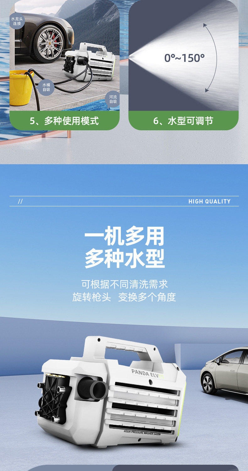 Car Washing Machine 220V High-Pressure Water Gun Household High-Power Portable Car Cleaning Tool Water Pump Cleaning Machine Powerful Floor Washer