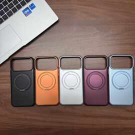ins适用跨境iPhone18pro大孔360旋转磁吸支架手机壳苹果17保护套