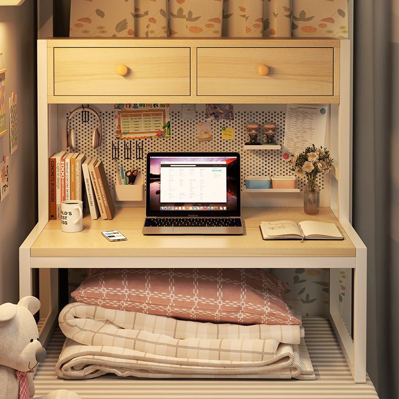 College Student Dormitory Steel Frame Table Bay Window Bed Computer Table Desk Storage Rack Bedside Upper Bunk Notebook Artificial Board