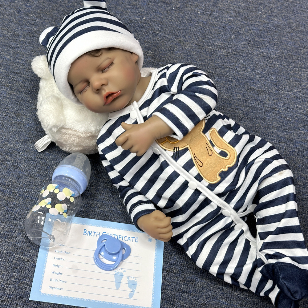 Twins Black skin Deep Blue STRIPE CAT Clothing