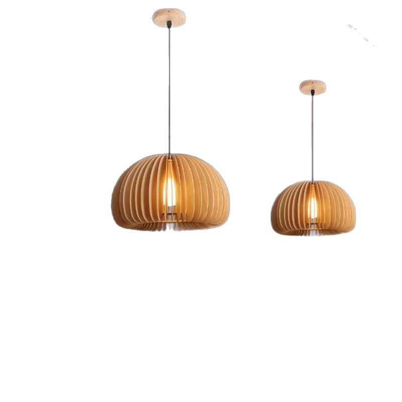 Lámpara del restaurante madera sólida nórdica silenciosa lámpara del dormitorio estilo japonés dormitorio residencial sala de té bar de restauración lámpara roja en línea