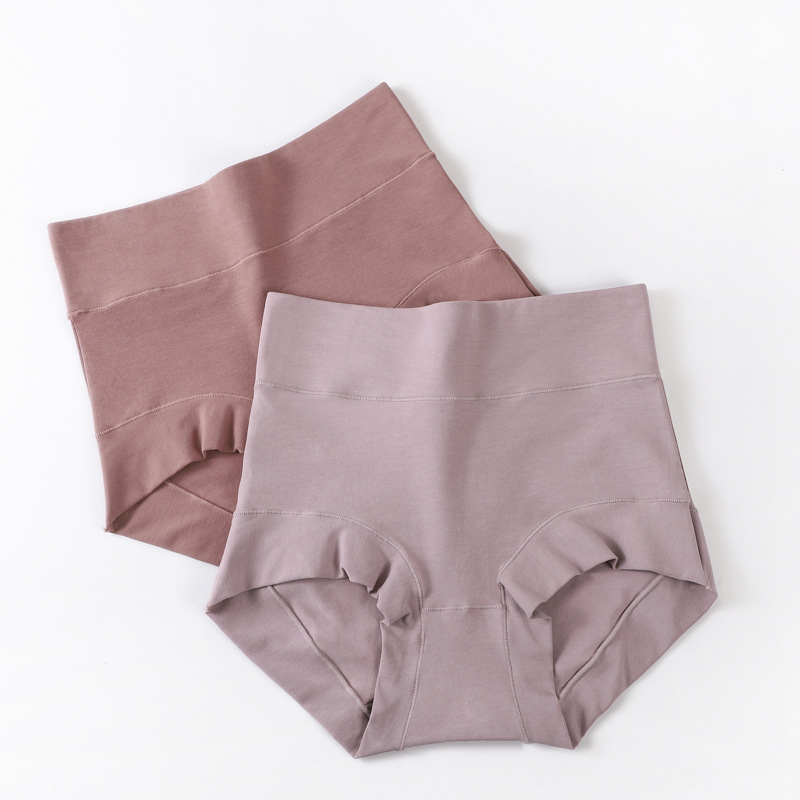 60S algodón cintura alta abdominal ropa interior de mujer 7A algodón antibacteriano cintura alta abdominal elevación de cadera de mujer triángulo ropa interior