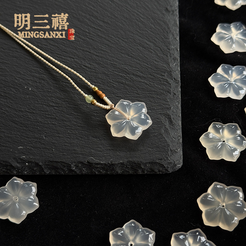 高冰海棠花22MM / 裸坠