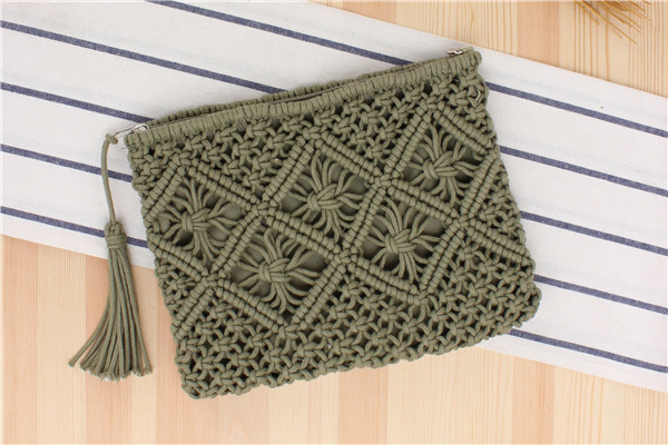 Street Occasion cotton rope Material Women's Backpack Backpack Solid Color Pattern Women's Medium Cotton Rope Solid Color Vintage Style Square Zipper Crossbody Bag Straw Bag