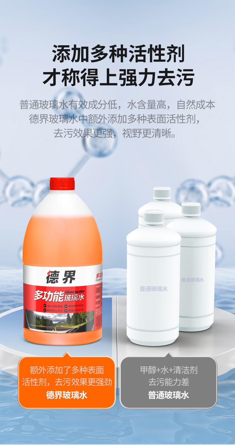 Car glass water to oil film four seasons universal summer car wiper wiper decontamination concentrated ethanol glass water