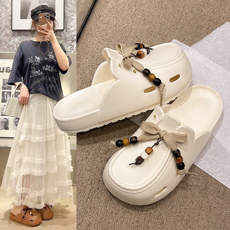 Beaded Strap Sandals for Women, Summer Outdoor Wear, Anti-Collision, Non-Slip, Suitable for Water and Beach, Comfortable Thick-Soled Birkenstock-Style Slippers Beaded Strap Sandals for Women, Summer Outdoor Wear, Anti-Collision, Non-Slip, Suitable for Water and Beach, Comfortable Thick-Soled Birkenstock-Style Slippers